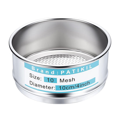 PATIKIL 325 Mesh(0.045mm) Lab Sieve, 3.9"(10cm) Diameter Sifting Screen 304 Stainless Steel Wire Cloth Fine Mesh Sieve for Industrial Laboratory Home Soil Sifter Dry Sift Screens Hash - Colors A