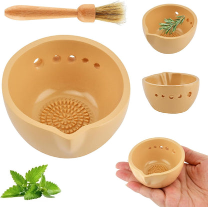 Herb Stripper Bowl, Handmade Resin Herb Peeling Bowl for Removing Leaves and Stems Durable Kitchen Gadget (Size:7 Holes)