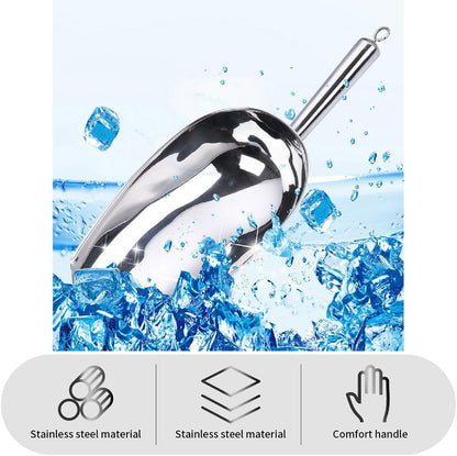 Set of 3 Ice Scoop, Plastic Kitchen Ice Scoop for Canisters or Ice Maker, Food Scoops for Canisters, Freezer, Flour, Dry Foods, Coffee Beans, Pop Corn, Pet Dog Cat Food (Blue)