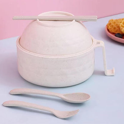 Microwave Ramen Bowl,Microwave Ramen Cooker with Lid,Plastic Mixing Salad Pasta Fruit Rice Cereal Instant Noodles Soup Maker Plate Bowls Set Kitchen College Dorm Room Essentials,Purple