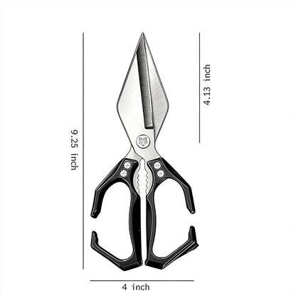 Multifunctional Heavy-Duty Kitchen Shears,Ultra Sharp Stainless Steel Poultry Shears,Multipurpose Food Scissors for Chicken, Meat,Fish, Vegetables,Bone Cutting(Silver)