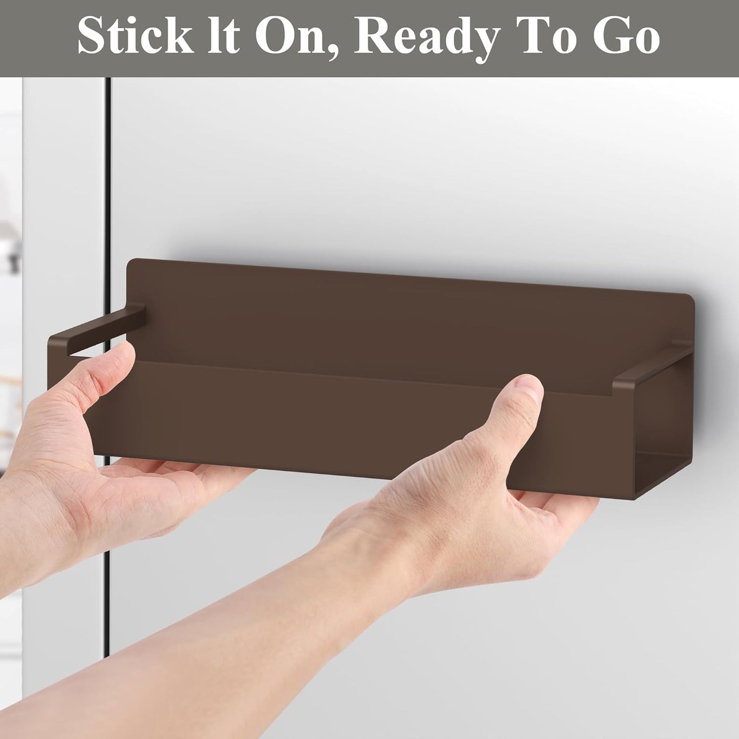 HuggieGems 4 Pack Magnetic Spice Rack Organizer for Refrigerator and Oven, Black Fridge Organizers and Storage for Kitchen