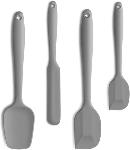 4 Piece Silicone Spatula Set, Flexible Heat Resistant Non-scratch Baking Cooking Rubber Spatulas with Stainless Steel Core, Orange