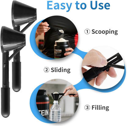 Measuring Scoop with Funnel for Filling Water Bottles with Protein Powder Milk Powder Filling Resuable K Cup Coffee Capsule with Coffee Grounds