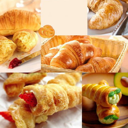 Non-stick Cream Cannoli Tubes, FantasyDay 12 Pcs Stainless Steel Baking Cones Pastry Roll Horn Croissant Mold Cannoli Shells with 1 Clean Brush - Pastry Baking Set for Christmas Cake Anniversary Party