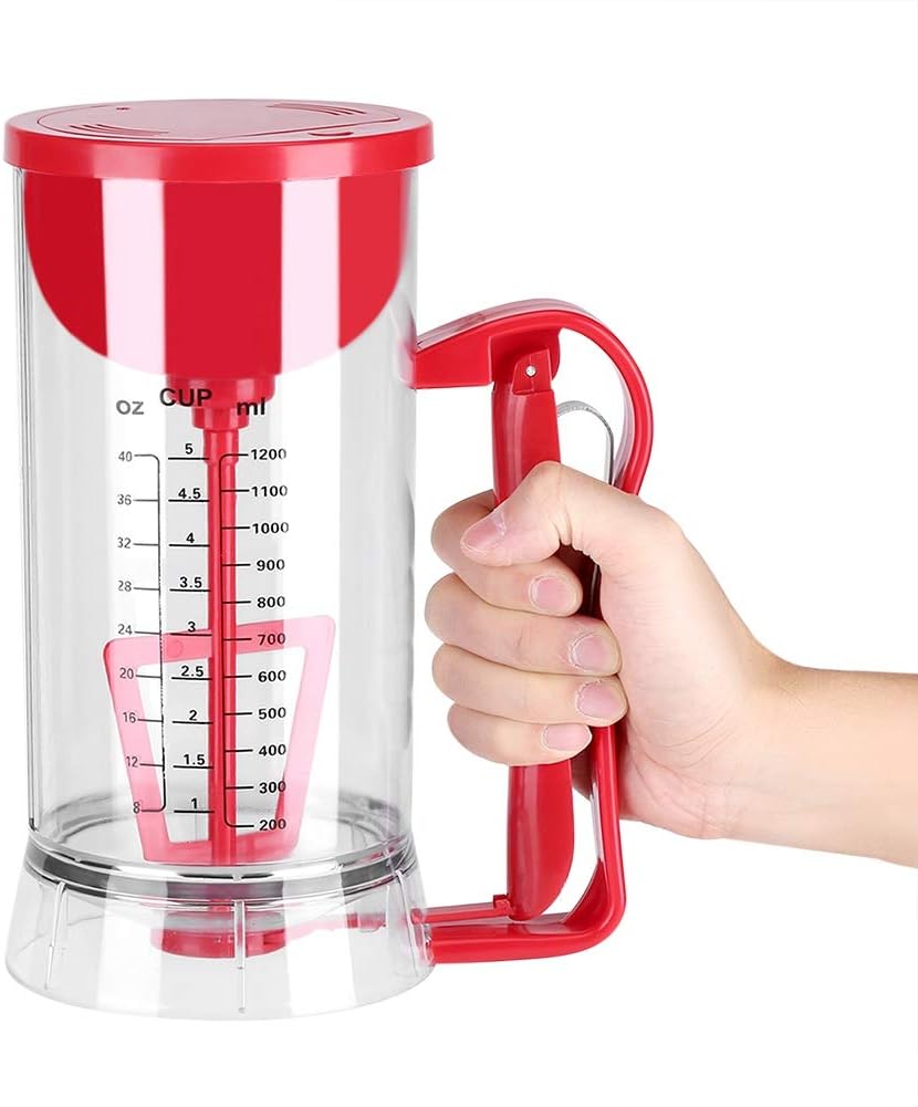 Electric Batter Mixer Dispenser, 1200mL Cordless Powered Mixer Separator Machine for Cupcakes, Waffles, Muffin Mix, Crepes, Cake or Any Baked Goods
