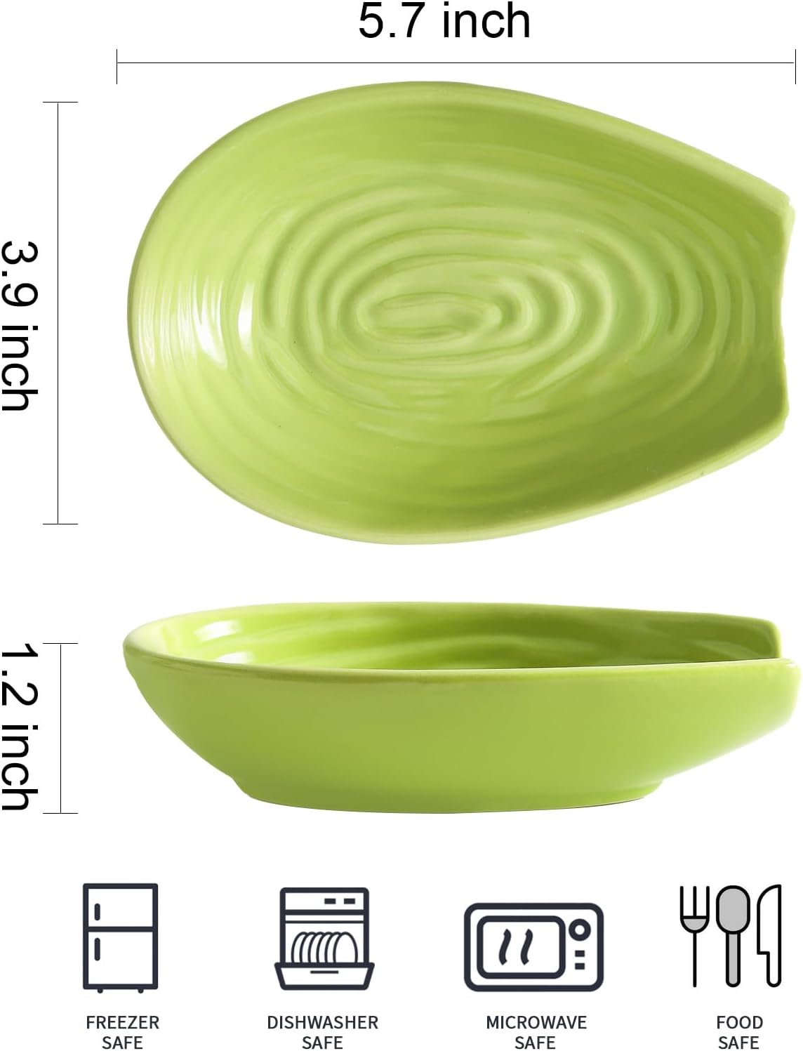 Hasense Spoon Rest for Stove Top - Blue Swirl Pattern Spoon Holder for Stove, Heat-Resistant Spoon Rest for Kitchen Counter, Ceramic Cooking Utensil Rest Ladle Holder for Spatula or Tong, 5.7 Inch