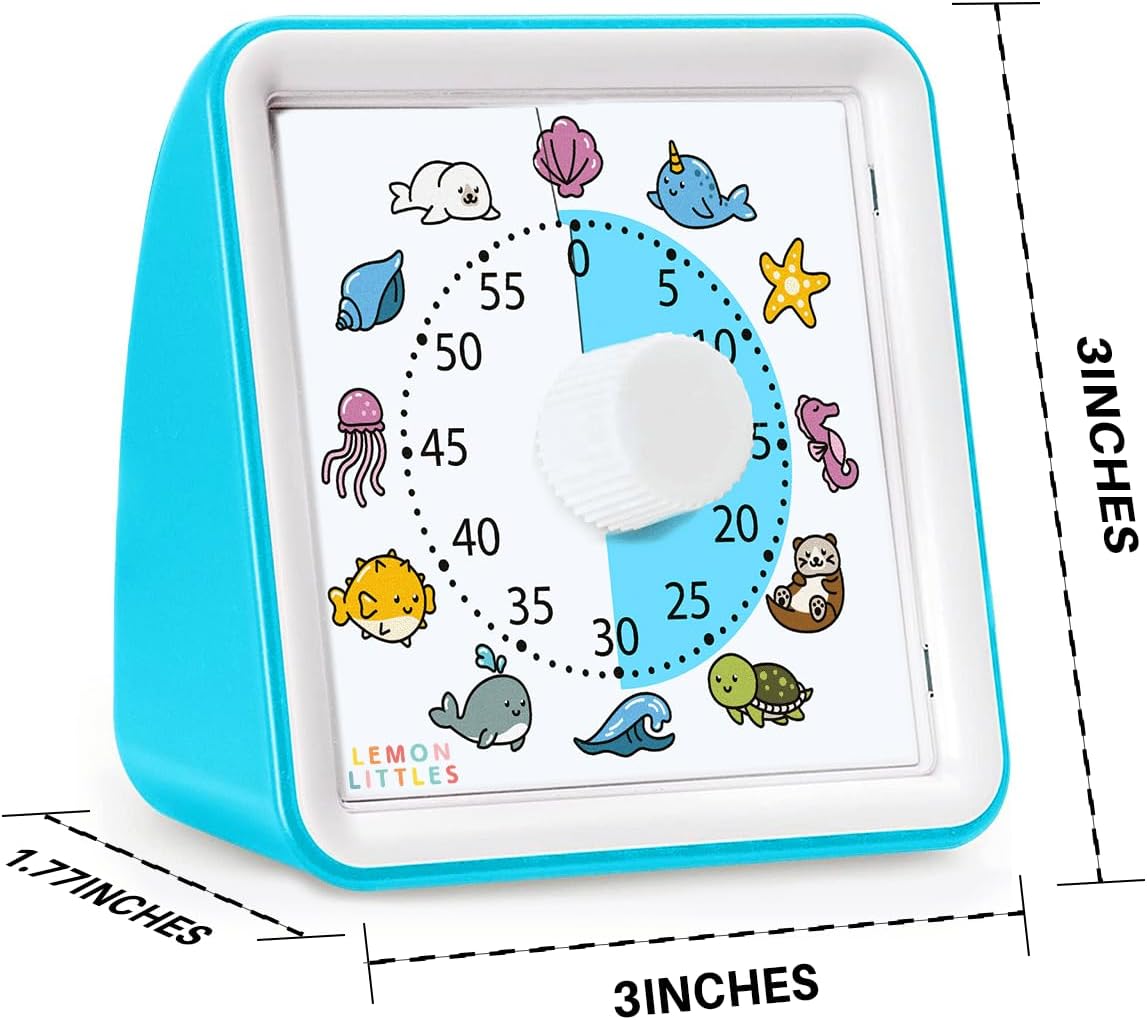 Visual Timer for Kids, Toddler, Autism, ADHD & Preschool Classroom - Animal Silent Countdown Timers - 60 Minute Productivity & Time Management Clock (Dinosaur)