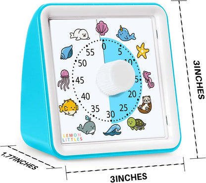 Visual Timer for Kids, Toddler, Autism, ADHD & Preschool Classroom - Animal Silent Countdown Timers - 60 Minute Productivity & Time Management Clock (Dinosaur)