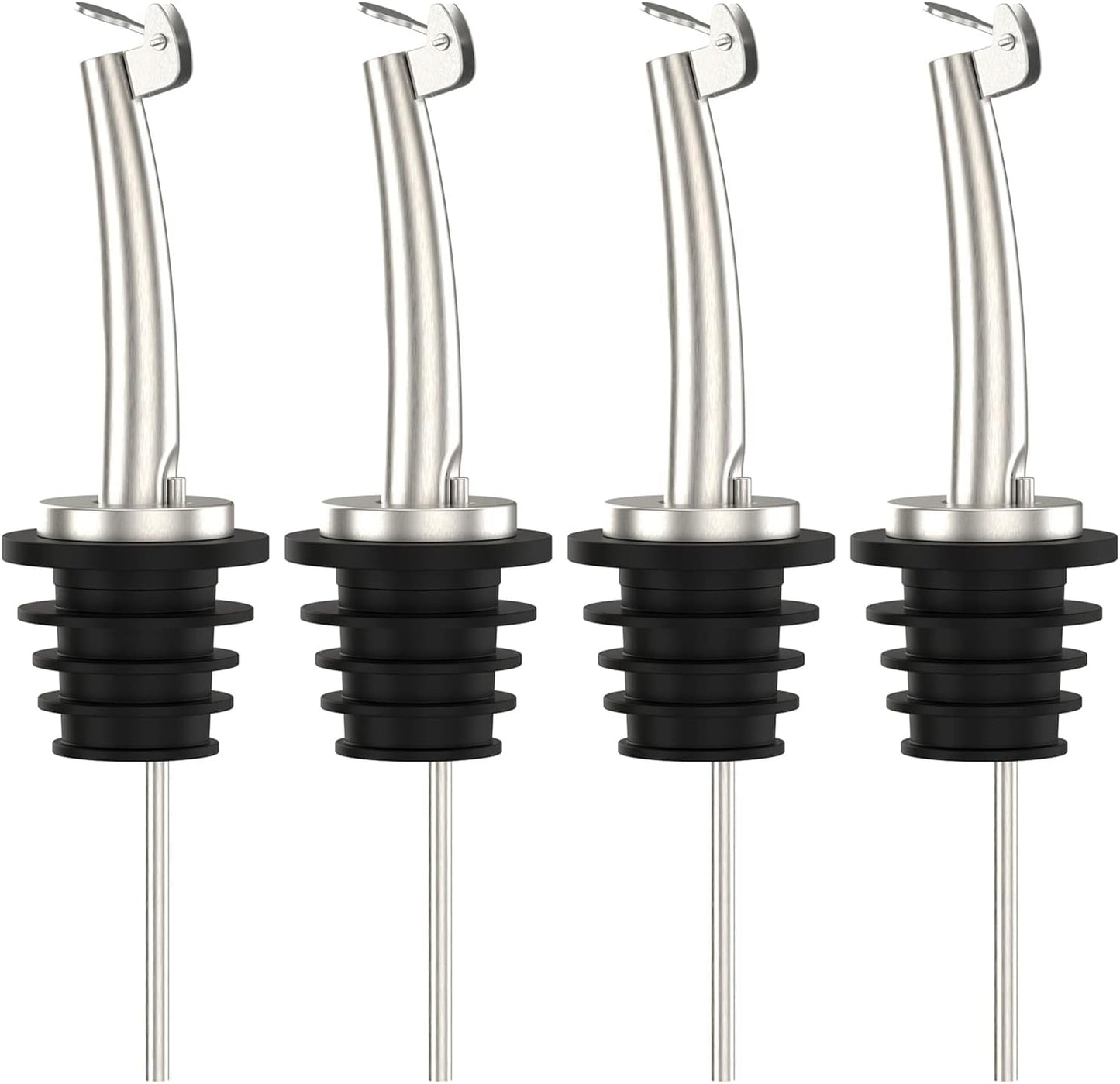 Axe Sickle 2 Pcs Oil Spout Liquor Bottle Pourer Spouts Stainless Steel Speed Pour Spouts Olive Oil Dispenser Spout for About 3/4" Bottle Mouth, with Flip Top
