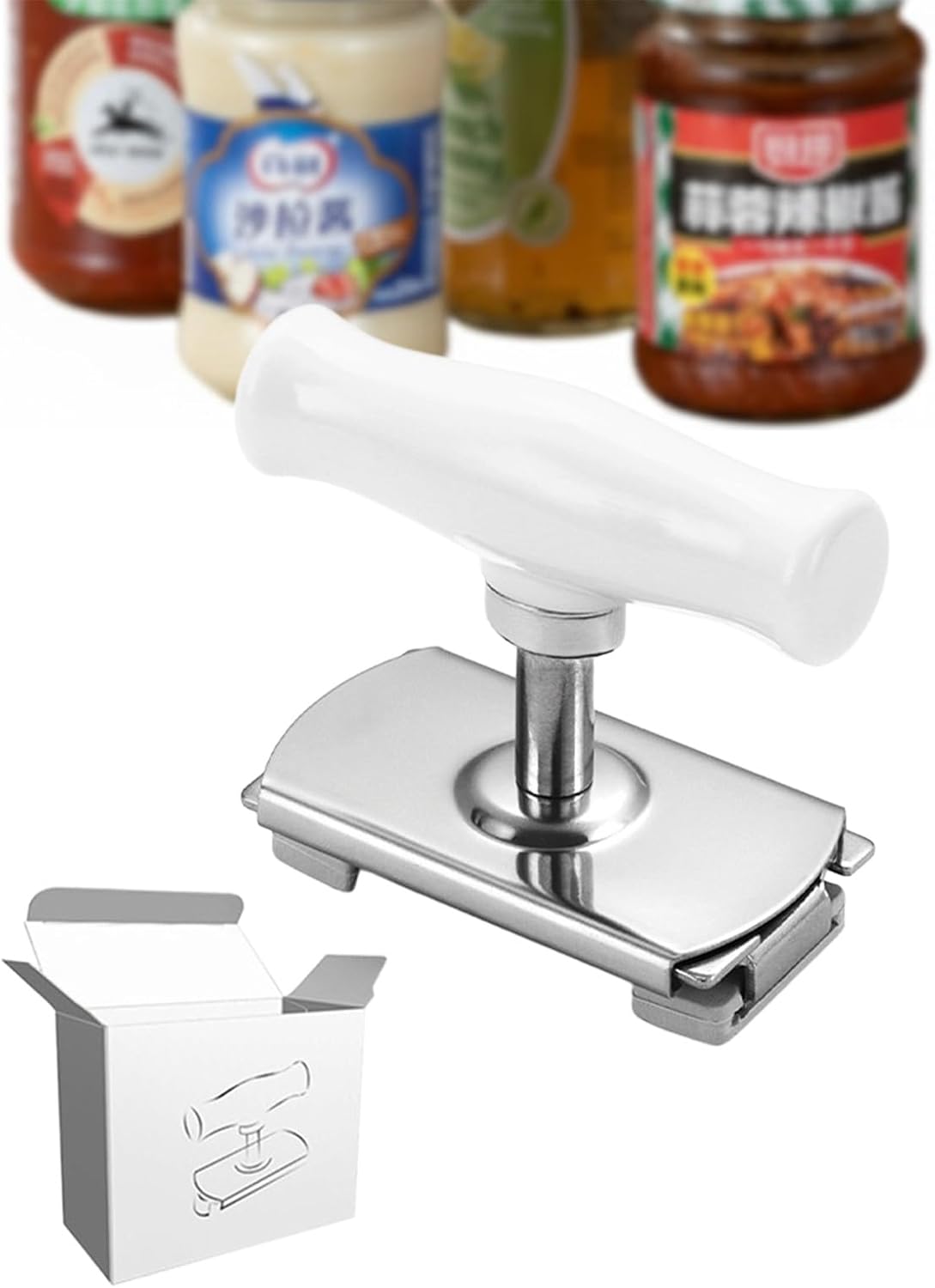 Cap Crack Jar Opener 2026 New Adjustable Multi-Lid Can Opener for Weak Hands - Ergonomic Non-Slip Grip, One-Hand Operation, Opens Bottles Cans Jars Effortlessl (White Green)