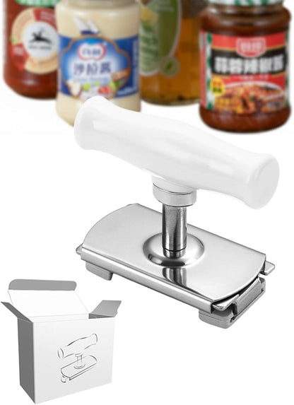 Cap Crack Jar Opener 2026 New Adjustable Multi-Lid Can Opener for Weak Hands - Ergonomic Non-Slip Grip, One-Hand Operation, Opens Bottles Cans Jars Effortlessl (White Green)