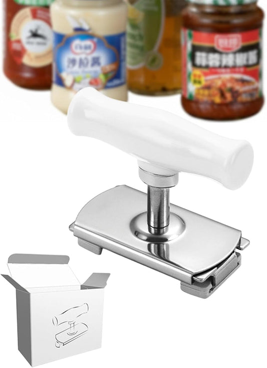 Cap Crack Jar Opener 2026 New Adjustable Multi-Lid Can Opener for Weak Hands - Ergonomic Non-Slip Grip, One-Hand Operation, Opens Bottles Cans Jars Effortlessl (White Green)