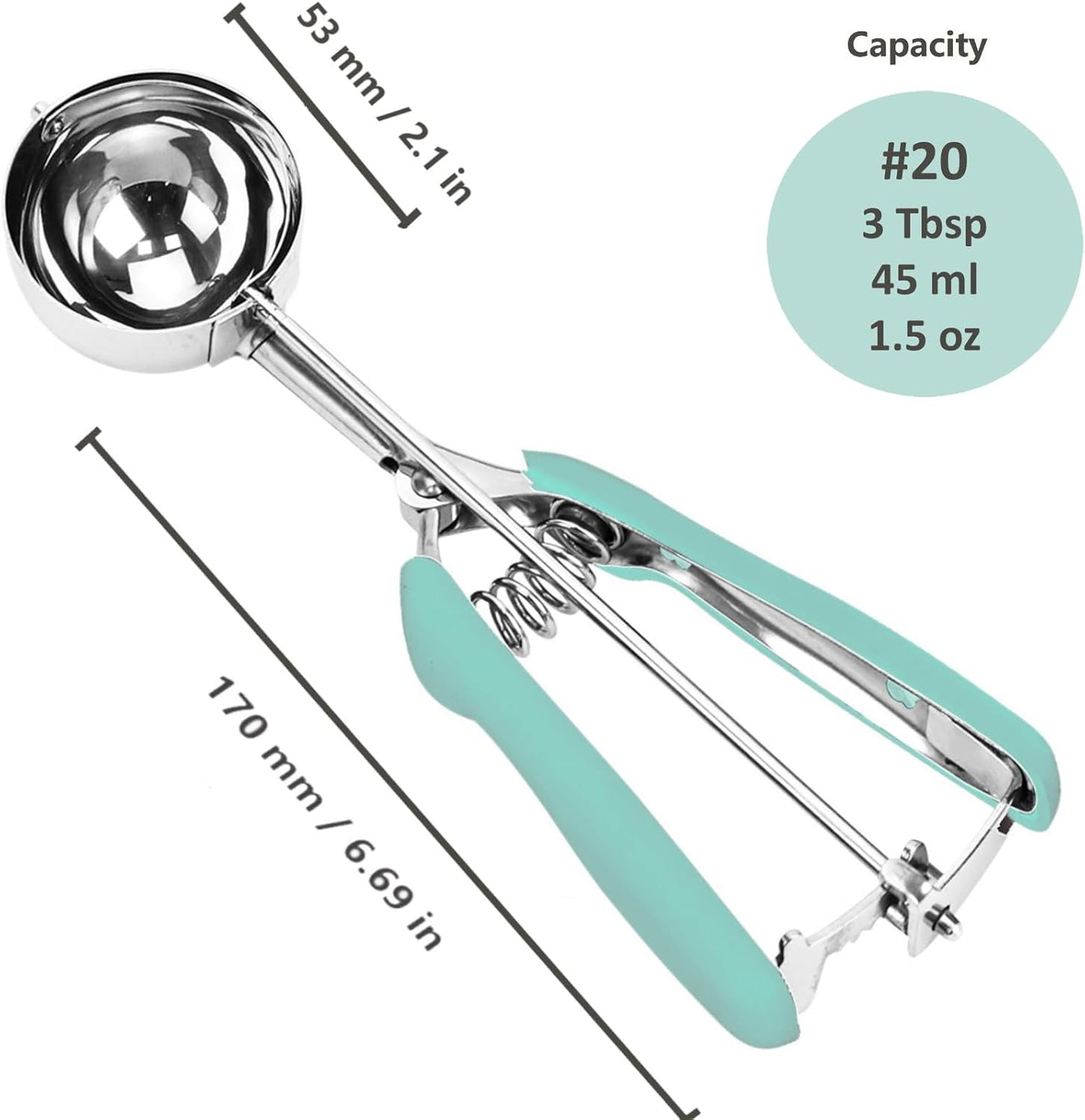 Ice Cream Scoop, 18/8 Stainless Steel Cookie Scoop, Cookie Scoops for Baking, 2 Tbsp/ 30 ml/ 1 oz Cookie Dough Scoop, Ice Cream Scooper with Trigger Release, Cookie Scooper for Baking