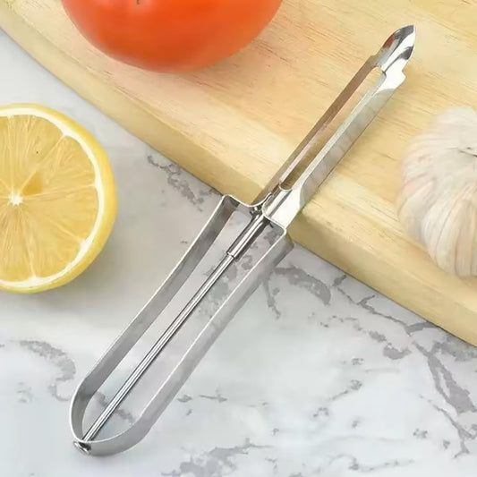 Stainless Steel Vegetable Peeler – Sharp Fruit & Potato Peeler with Ergonomic Wide Grip | Durable Kitchen Tool for Smooth & Easy Slicing | Rust-Resistant Premium Metal Peeler