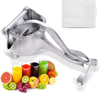Lemon Squeezer Aluminium Alloy Manual Fruit Juicer, Citrus Juicer Hand Press Heavy Duty Manual Squeeze Extractor Tool for Pressing Lemons, Oranges, Pomegranates and Limes - Silver