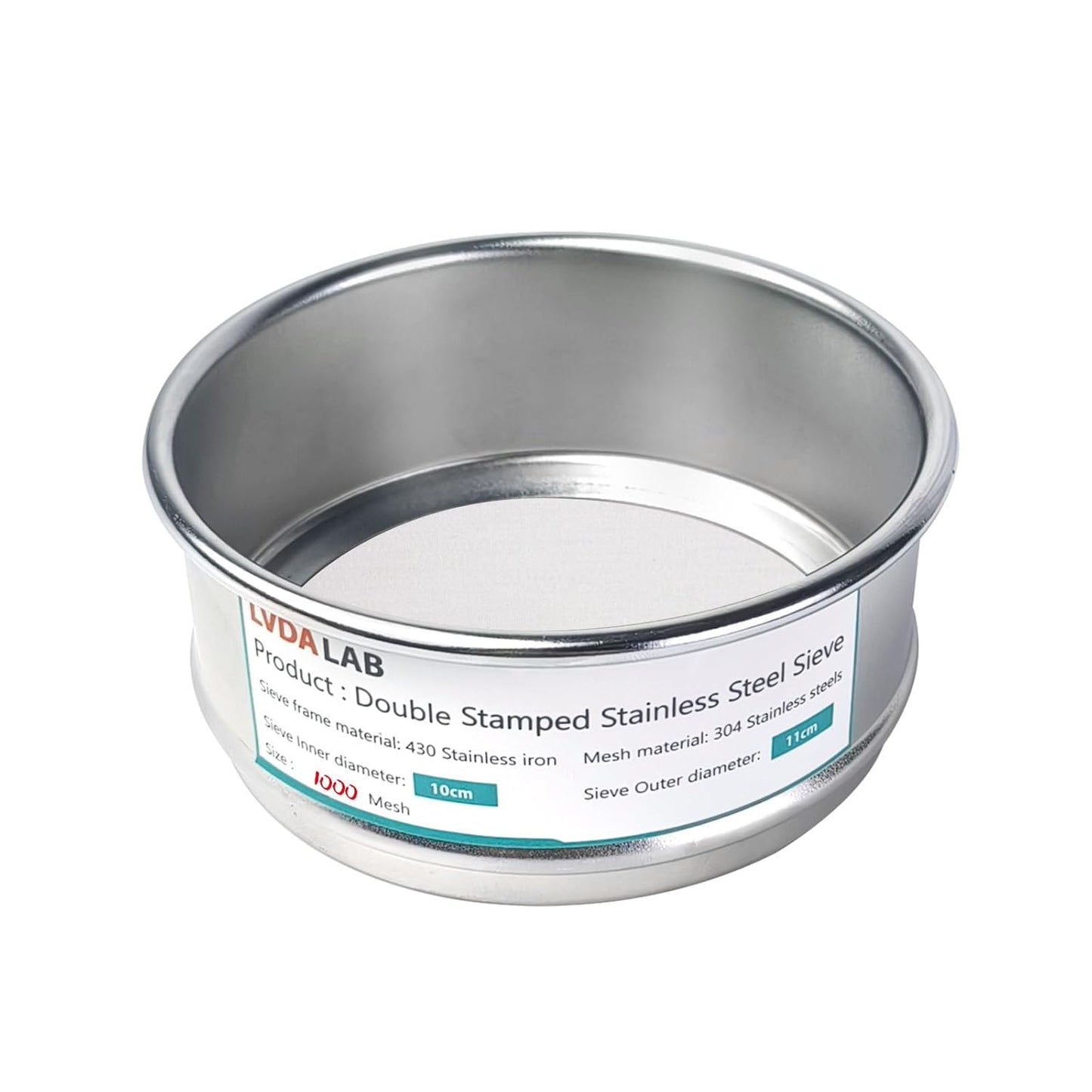 304 Stainless Steel Mesh Lab Sieve, 325 Mesh (0.045mm) Aperture Test Sieve, 4inch(10cm) Economy Standard Analysis Sample Test Sieves for Industrial Laboratory Homes - Colors B