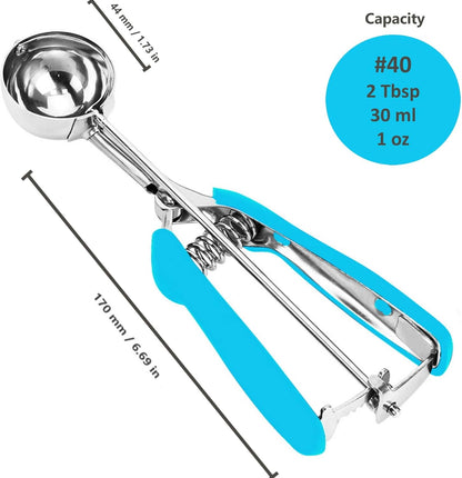 Ice Cream Scoop, 18/8 Stainless Steel Cookie Scoop, Cookie Scoops for Baking, 2 Tbsp/ 30 ml/ 1 oz Cookie Dough Scoop, Ice Cream Scooper with Trigger Release, Cookie Scooper for Baking