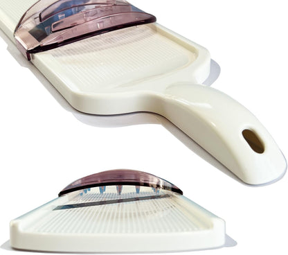 Mandoline Wide Cabbage Slicer 4.7 inches Pink, Julienne Thickness: 0.04 inch (1 mm), with Safety Holder, Made in Tsubame Japan (Pink)