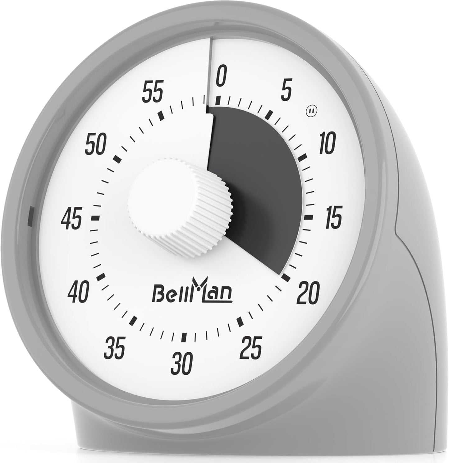 BellMan Visual Timer with Pause Button, 60 Minute Countdown Rainbow Timer for Kids and Adults with Silent Operation, Study and Meetings Time Management Tool, Design for Home, Office and Gift, White