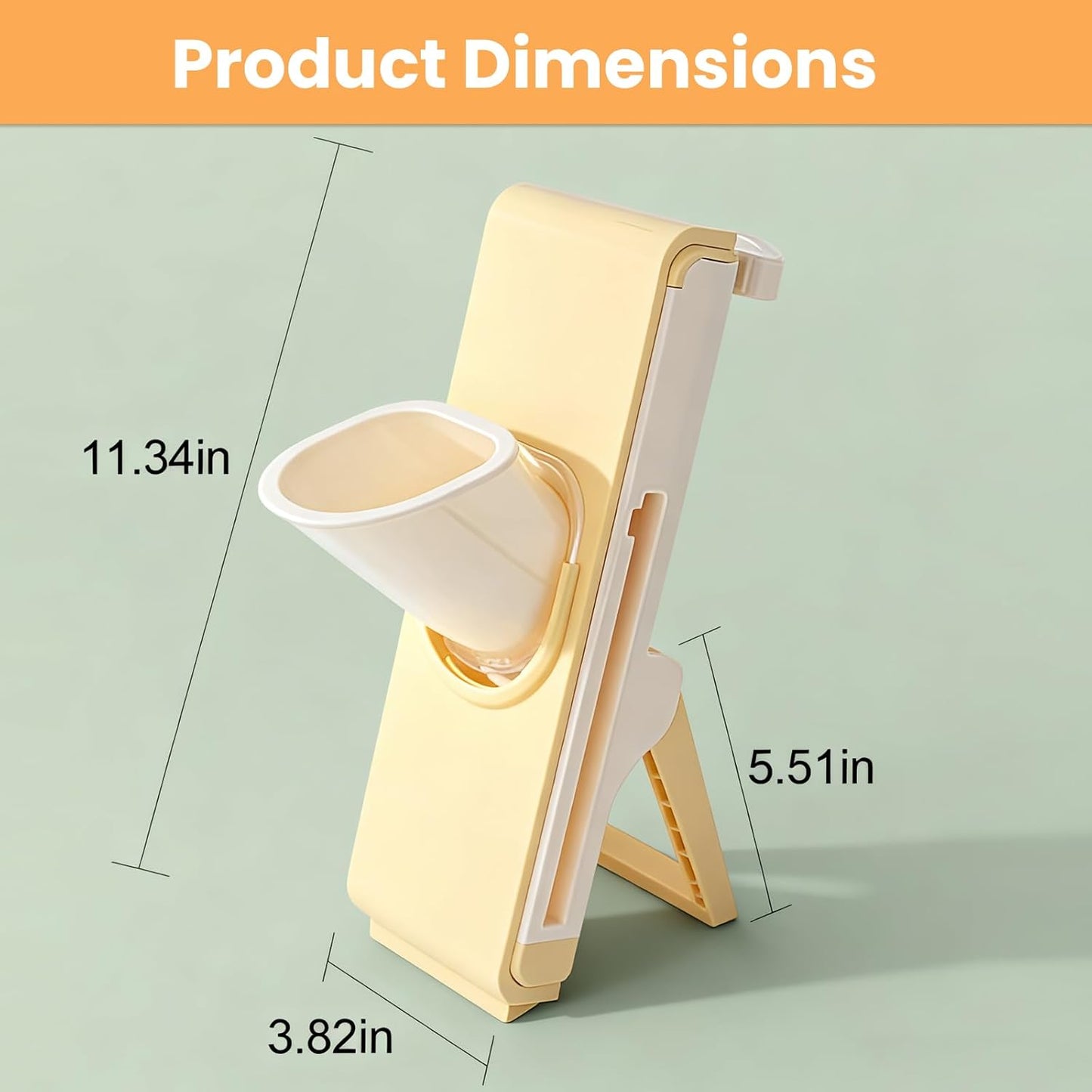 Vegetable Chopper Food Slicer,Slicer Plus For Vegetables,Adjustable Potato Slicer,Detachable Blade,Kitchen Chopping Artifact,Yellow