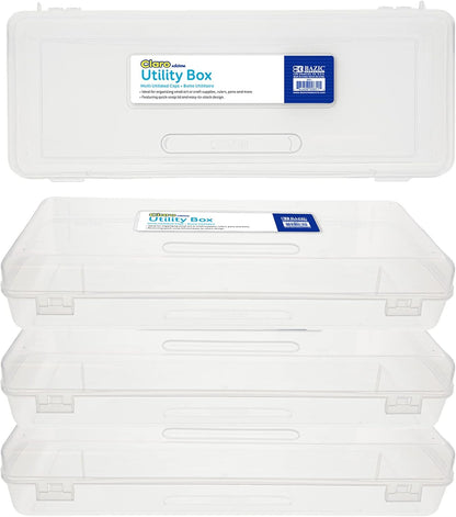 BAZIC PRODUCTS Clear Utility Box, Ruler Length, 1 Count, Polypropylene