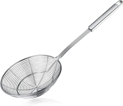 Spider Strainer Skimmer, Swify Stainless Steel Asian Strainer Ladle Frying Spoon with Handle for Kitchen Deep Fryer, Pasta, Spaghetti, Noodle, 5.5 Inch