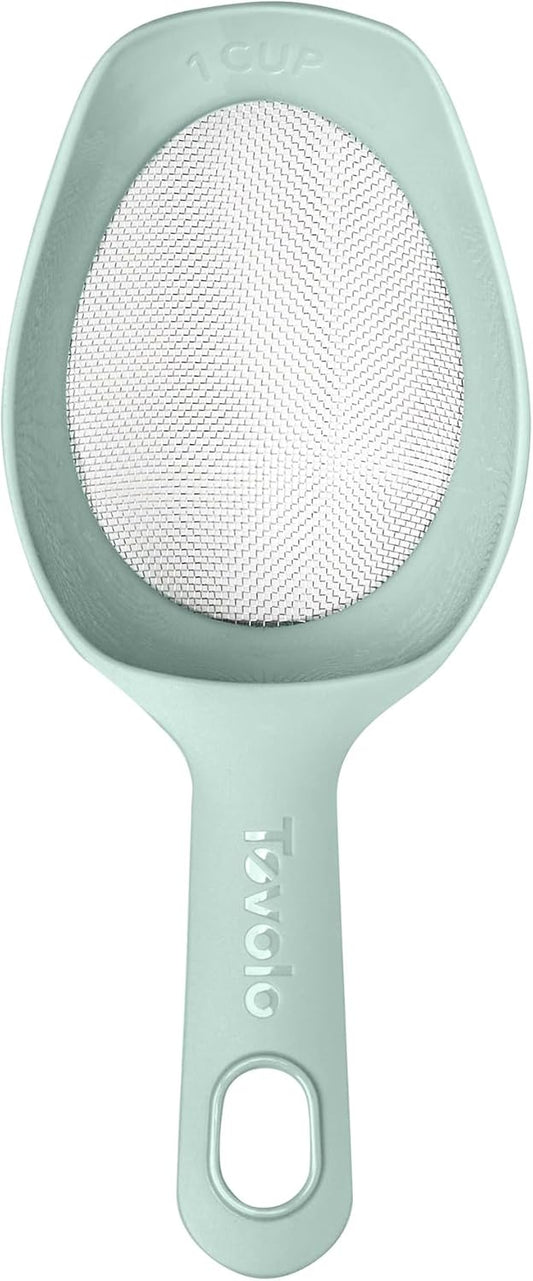 Tovolo Scoop & Sift Flour Sifter for Baking Dusting 1 Cup Fine 20 Mesh Sieve Flour Duster, Easy Scoop Dishwasher Safe Baking Powdered Sugar Flour Sifting Tool for Aerating Coating Dusting, Charcoal
