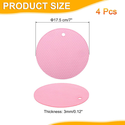 uxcell 4pcs Silicone Jar Opener Pads, 17.5cm/7" Texture Can Opener Multipurpose Round Bottle Lid Opener Non-Slip Coasters for Weak Hands Seniors Children, Black