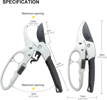 Premium Germany Pruning Shears, Work 3 Times Easier, Pruners Heady Duty, Sharp Garden Clippers Cut Fresh Flower, Hedge, Herb, Indoor Plants, Gardening Tools Scissors, Arthritis Weak Hand Snips