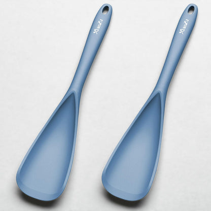 Silicone Spatula Spoon, Great for Both Cooking and Serving Durable BPA-Free Matte Black Silicone, Seamless Design, Safe for Nonstick Cooking Surfaces, 2-Pcs, Gray