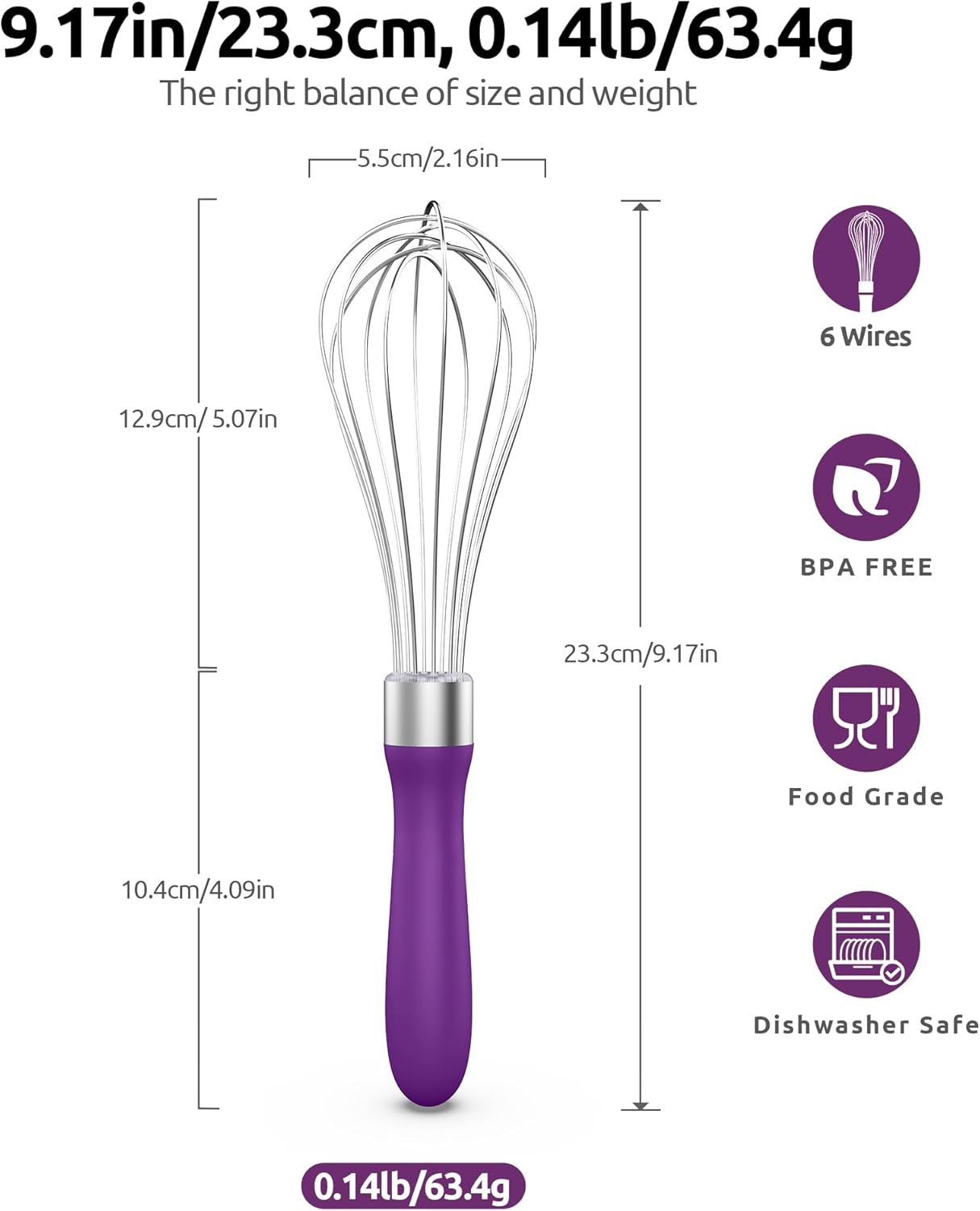 U-Taste 7" Mini Whisk for Cooking: 18/8 Stainless Steel Small Metal Kitchen Wisk, Tiny Hand Mixing Tool for Coffee, Egg, Sauce, 6-Wires Compact Head for Baking, Beating in Bowl, Mug, Jar (Set of 2)