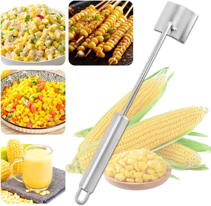 Corn Peeler, Corn Cutter, Corn on the Cob Remover, Easy Clean Corn Cob Peeler, Splitter Tool Corn Peeler Handheld Stainless Steel With Hanging End Spade Shaped For Home Kitchens