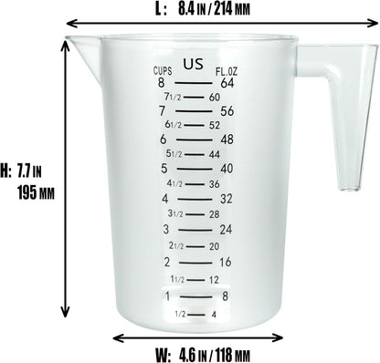 4 Cup/32 Oz Measuring Cups, Clear, Strong Food Grade Liquid Measure Pitcher, for Home Hobbies/Professional Kitchen
