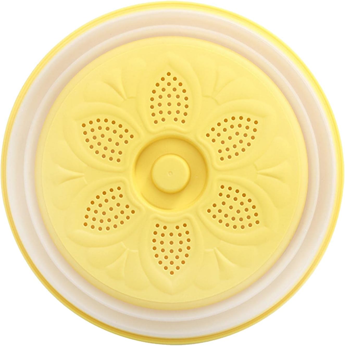 Microwave Splatter Cover, Collapsible Microwave Plate Cover Vented for Food Splatter Guard Fruit Drainer Basket Colander Kitchen Gadget (Yellow)