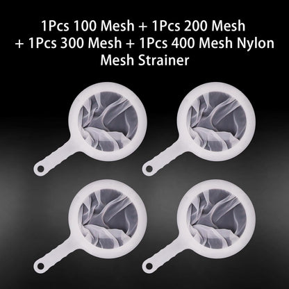 2 Pack Ultra-Fine Nylon Mesh Strainer, 120/200 Mesh Kitchen Colander with Plastic Non-Slip Handle for Filtering Juice, Milk, Soy, Coffee, Honey, Wine, Yogurt