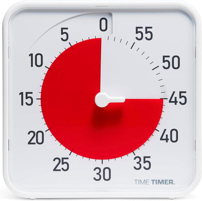 TIME TIMER 8 inch Visual Timer - 60 Minute Kids Desk Countdown Clock with Dry Erase Activity Card, Also Magnetic - for Kids Classroom, Homeschooling Study Tool, Task Reminder, Home and Kitchen Timer