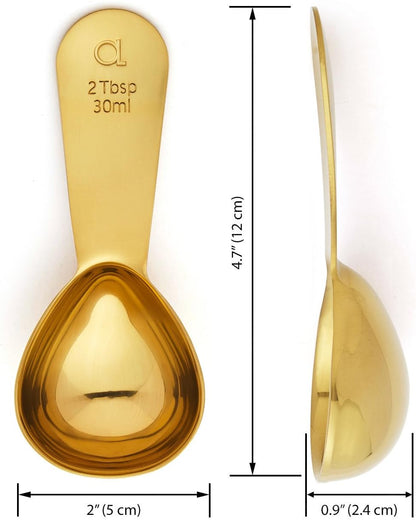 Apace Living Coffee Scoop (Set of 2) - 2 Tablespoon (2 Tbsp / 1/8 Cup / 1 oz) - The Best Stainless Steel Measuring Spoons for Coffee, Tea, and More (2, Rose Gold)