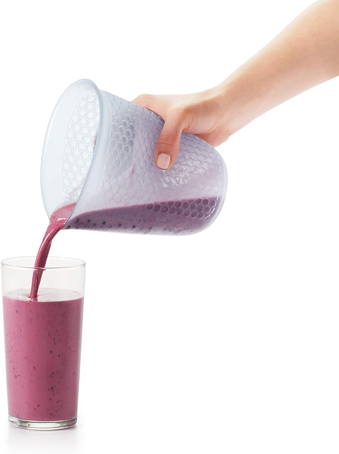 OXO Good Grips 4-Cup Squeeze & Pour Silicone Measuring Cup with Stay-Cool Pattern