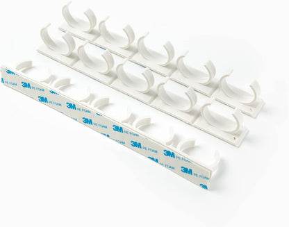 Crazy Chef Spice Clip Grippers For Cabinet Doors - Organizer for Spices - Spice Rack Holds15 Spice Jars - Extemely Strong 3M Adhesive Gripper In White For Pantry 15 Ct