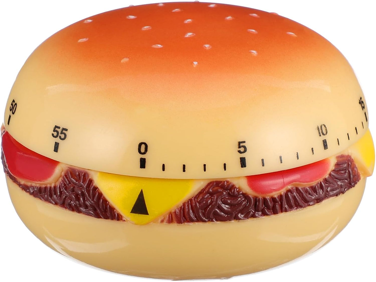 Cabilock Mechanical Kitchen Timer, Burger Shaped 60-Minute Wind Rotating Countdown Egg Reminder Loud Ring Time Management for Baking Cooking Reminder