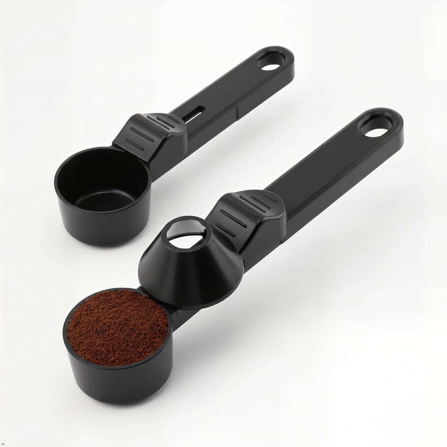 Scoop Funnel Measuring Spoon, 1 Pack 2 Tbsp Scoop with Built-In Funnel and Leveler, for Protein Powder, Pre-Workout and Ground Coffee, Anti-Spill Pouring Tool