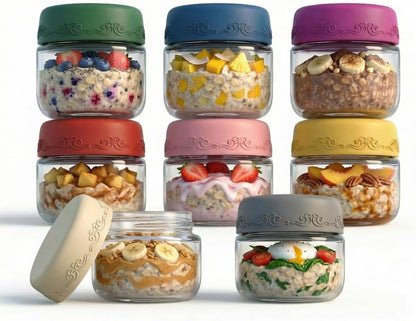 4 OZ Salad Dressing Jar 8 Pack, Airtight Leakproof Bulk Small Glass Sauce Jar with Lids, Reusable for Lunch Box, Bento, Travel & Meal Prep(4 OZ-8Pack)