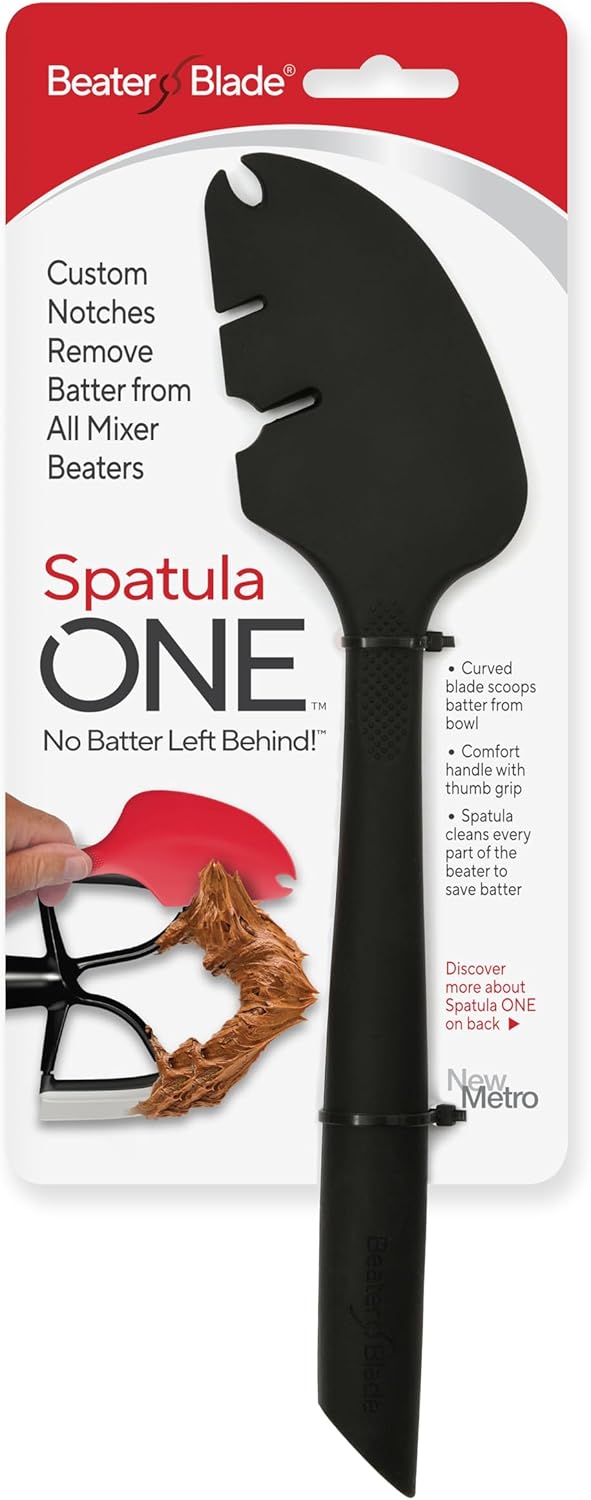 Silicone Spatula ONE Mixer Beater Scraper and Spatula, Cherry Red
