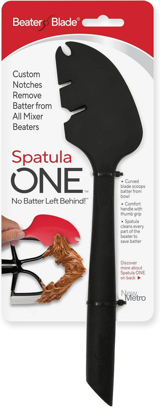 Silicone Spatula ONE Mixer Beater Scraper and Spatula, Cherry Red