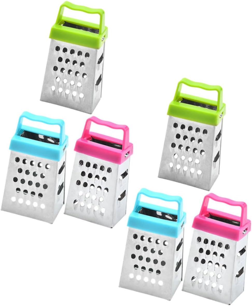 PRETYZOOM Mini Stainless Steel Cheese Grater Box with Non-Slip Handle Multipurpose Hand Grater for Cheese Garlic Ginger and Vegetable Slicing Compact 2.63 Inch Kitchen Shredder Set of 30