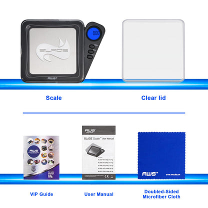 American Weigh Scales Blade Series Digital Pocket Gram Scale 1000g x 0.1g | Precision Mini Scale 0.1g Accuracy, Pocket Scale for Kitchen, Gold, Gems & Coin Scale, Smart Digital & Compact Scale