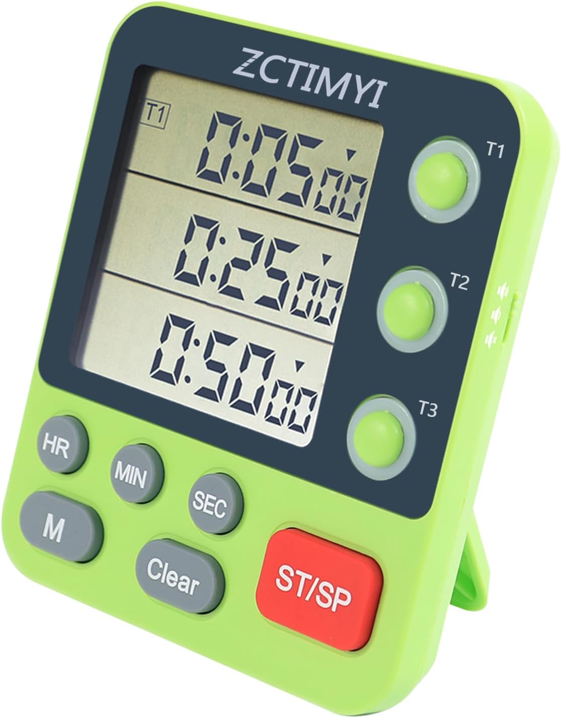 Dual Digital Timer for Kitchen Cooking, 3 Channels Count Down/Up Triple Timer for Kids, Presets Memort Large Display & Magnetic Back Adjustable Alarm Volume, Suit for Kids Teachers Studying, Blue
