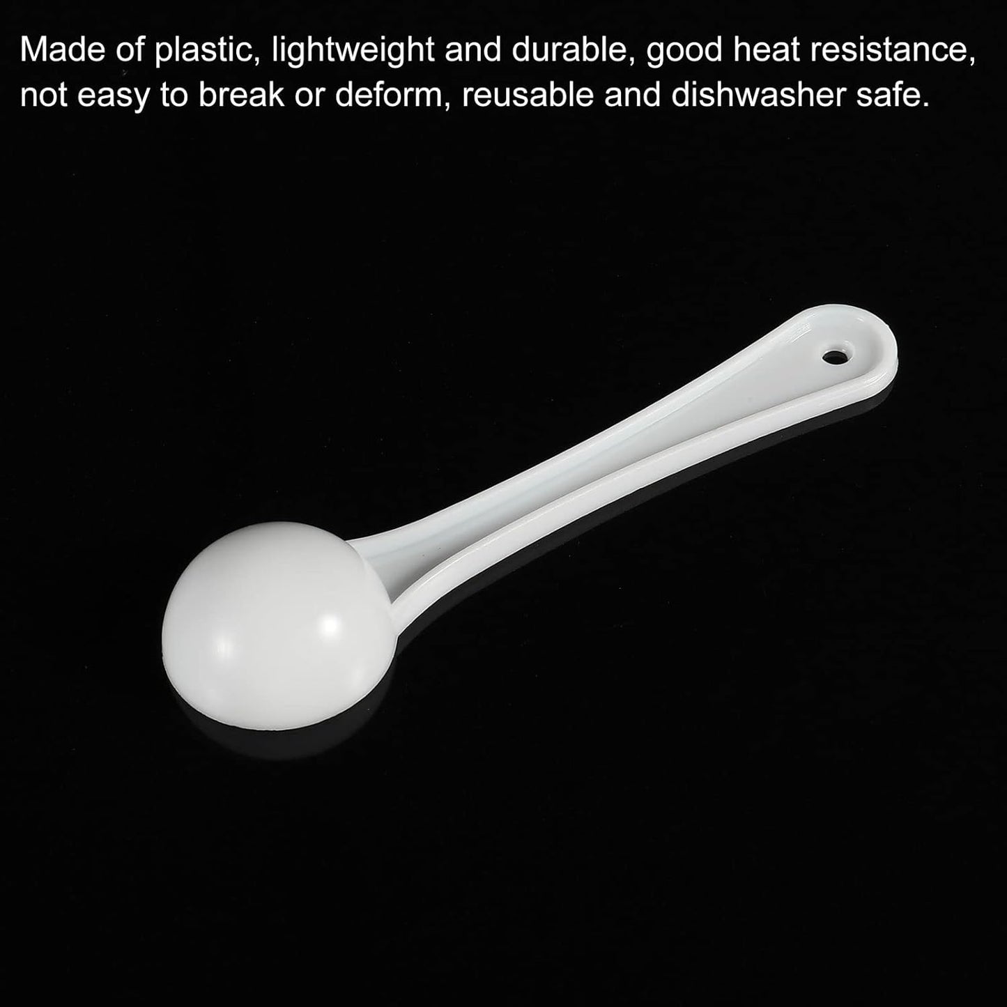 MECCANIXITY Micro Spoons 1 Gram Measuring Scoop Plastic Round Bottom Mini Spoon with Hanging Hole for Home Kitchen Powder Measurement Baking 30Pcs