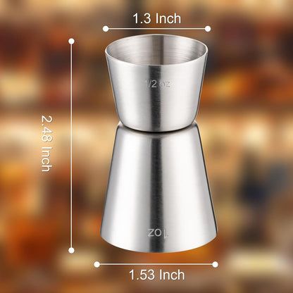 Briout Jigger for Bartending, Double Cocktail Jigger Japanese Premium 304 Stainless Steel Jigger 2 OZ 1 OZ with Measurements Inside